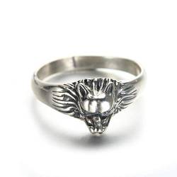 Daesar Edelstahl Damen Herren Ring Edelstahlringe Wolf Partnerring Silber Ring für Beste Freunde Gr.60 (19.1) von Daesar