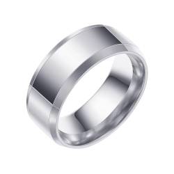 Daesar Edelstahl Ring Herren, Männer Ringe Personalisiert 8MM Glatt Bandring Silber Ring Große 57 (18.1) von Daesar