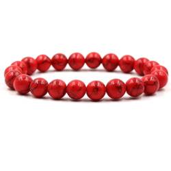 Daesar Herren Armbänder, Perlenarmband Chakra 10MM Rot Türkis Männer Armbänder Charms 20CM von Daesar