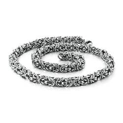 Daesar Herren Halskette 60CM Silber, Königskette 7MM Breite Partnerkette Edelstahl Silber Kette ohne Anhänger von Daesar