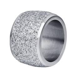 Daesar Herren Ring Edelstahl, Ringe Partnerringe Personalisiert 16MM Matt Rund Bandring Silber Ring Große 52 (16.6) von Daesar