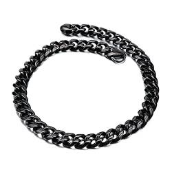 Daesar Schwarz Kette Biker 60CM Edelstahl, Panzerkette 13MM Breit Herren Halskette für Charms von Daesar