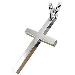 Daesar Silber 925 Herren Halsketten Anhänger Hochglanzpoliert Kreuz Anhänger mit Kette 22 Inch Partner Kette Silber Freundschaftskette von Daesar