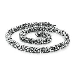 Daesar Silber Kette 60CM Herren ohne Anhänger, Halskette Edelstahl Charms Königskette 8MM Breite von Daesar