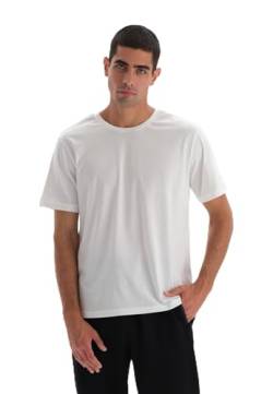 Dagi Men's White Crew-Neck Supima Cotton Short Sleeve T-Shirt, White,L von Dagi