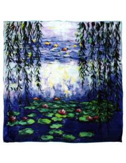 Dahlia Claude Monet's Paintings Damen-Schal, quadratisch, 100 % Seide, Nympheas, Einheitsgröße von Dahlia