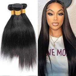 10A Straight Brazilian Bundles Human Hair 3 Bundles Echthaar Tressen Extensions 300g Unverarbeitete Haar Remy Hair Extensions Haarverlängerung 10 12 14 Inches von DaiMer