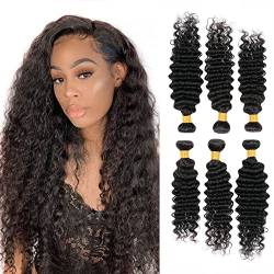 Brazilian Deep Wave curly Human hair extension 3 Bundles 18 20 22 Inch Unprocessed Virgin Remy Human Hair Bundles Natural Color von DaiMer