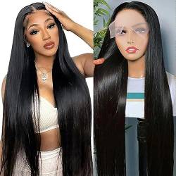 DaiMer Hair HD Lace Front Wig Wear & Go Glueless Lace Wig Brazilian Straight Lace Wigs For Women No Glue 4x6 Lace Pre Plucked Wig Human Hair Wigs Lace Closure Wigs 150% Density 18 Inch von DaiMer