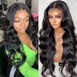 DaiMer Hair HD Lace Front Wigs Human Hair Body Wave Wigs Wear & Go Glueless Lace Wigs For Women No Glue 4x6 Lace Pre Plucked Wig Human Hair Wigs Lace Closure Wigs 150% Density 14 Inch von DaiMer