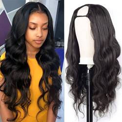 DaiMer U Part Wig Brazilian Body Wave U-part Wig Human Hair No Leave Out Lace Front Wigs 100% Virgin Hair Natural and Soft for Black Women 18 Inch Natural Color von DaiMer