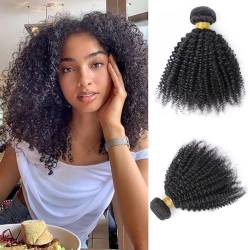 DaiMer Unprocessed Virgin Hair Afro Curly 4B 4C Hair Extensions One Bundle Hair Weave Human Hair Bundles Afro Kinkys Curly Hair Bundles Natural Color (16 Inch, Afro Kinky Curly 4B 4C) von DaiMer