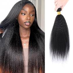Yaki Straight Human Hair Bundles，Kinky Straight Hair 1 Bundle 26 inch，10A Grade Unprocessde Brazilian Vingin Remy Human Hair Weave Extensions For Black Women Natural Color von DaiMer