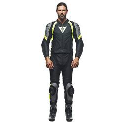 Dainese Avro 4 2-Teiler Motorrad Lederkombi (Black/Gray/Yellow,50) von Dainese