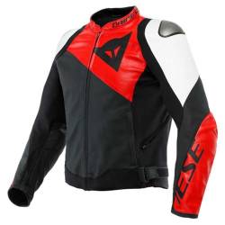 Dainese Sportiva Motorrad Lederjacke (Black/Red/White,52) von Dainese