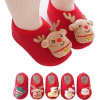 Daisred 5 Paar Weihnachtssocken für Babys Kinder Krabbelschuh von Daisred