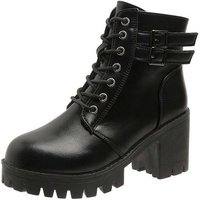 Daisred Damen-Stiefeletten Schnürstiefel Bequeme Ankleboots von Daisred