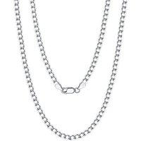Daisred Panzerkette 925 Sterling Silber Halskette für Herren Damen 3mm Breit von Daisred