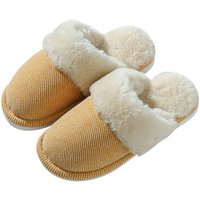 Daisred Winter Baumwolle Pantoffeln Plüsch Slippers Flache Wärme Hausschuh warm von Daisred
