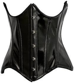 Daisy Corsets Damen Daisy Corsage Top Schublade Schwarz Lackstahl Stäbchen Bügel Kurvig Schnitt Taillenmieder Korsett, Large von Daisy Corsets