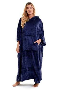 Daisy Dreamer Damen-Poncho mit Kapuze, weiches Fleece, Einheitsgröße, navy, One size von Daisy Dreamer