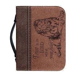 Dajingkj Bibelhülle Mit Reißverschluss Herren Damen PU Leder Bibelhülle XL Groß Bibeltasche Bibel Buchumschlag Tasche Bibel Buch Kirche Henkeltaschen von Dajingkj