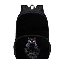 Dajingkj Schwarz Schulrucksack Teenager Mädchen Jungen Kinder Schultaschen 17 Inch Große Rucksäcke Leichtgewicht Schulranzen Groß für Schule Geschenke von Dajingkj