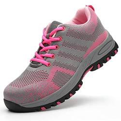 Dajingkj Sicherheitsschuhe Damen Arbeitsschuhe Damen Leicht Mode Sportschuhe Safety Shoes for Women Work Atmungsaktiv Stahlkappenschuhe von Dajingkj