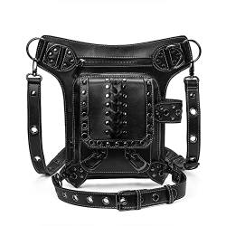 Dajingkj Steampunk Skull Hüfttasche Motorrad Beintasche Messenger Bag Gothic Reisetasche Bein Hüfte Holster Geldbörse für Damen Herren, Schwarz065, Einheitsgröße, modisch von Dajingkj