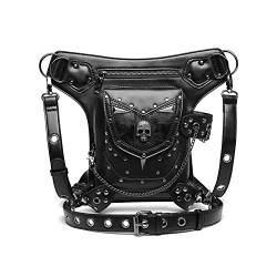 Dajingkj Steampunk Skull Hüfttasche Motorrad Beintasche Messenger Bag Gothic Reisetasche Bein Hüfte Holster Geldbörse für Damen Herren, Schwarz097, Einheitsgröße, modisch von Dajingkj