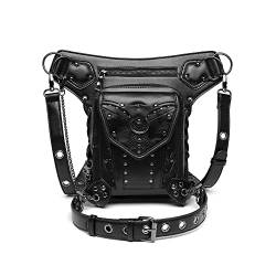 Dajingkj Steampunk Totenkopf Hüfttasche Motorrad Beintasche Messenger Bag Gothic Reisetasche Bein Hüftholster Geldbörse für Damen Herren, Black098, Einheitsgröße, Modisch von Dajingkj