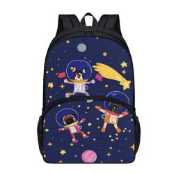 Dajingkj Tierische Astronauten Schulrucksack Teenager Mädchen Jungen Drucken Schulranzen für Grundschule Mittelschule Rucksack Büchertasche Geeignet ab 1. Klasse von Dajingkj