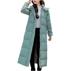 Daunenjacke Damen Warme Daunenmantel Elegant Verdickt Steppjacke mit Kapuze Puffer Winterjacke Weiche Elegant Wintermantel Lang Outdoor Mantel Leichte Casual Kuschelig Steppmantel Black Friday von Dajowake