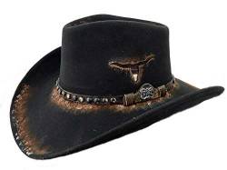 Dallas Hats Cowboyhut Fort Worth schwarz Wollfilz Longhorn Gr. S - XL (L) von Dallas Hats