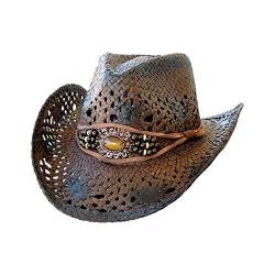 Dallas Hats Cowboyhut brauner Strohhut Outback 9 Gr. S - XL (L) von Dallas Hats