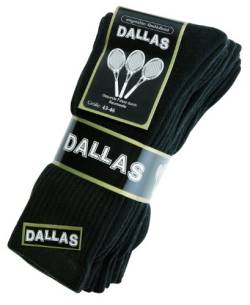 Dallas 20 Paar Arbeitssocke Tennissocke Freizeitsocke (43-46, Schwarz) von Dallas