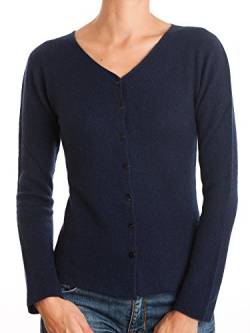 Dalle Piane Cashmere - Cardigan 100% Kaschmir, Made in Italy - Damen; Farbe: Blau, Größe: L von Dalle Piane Cashmere