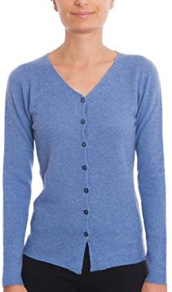 Dalle Piane Cashmere - Cardigan 100% Kaschmir, Made in Italy - Damen; Farbe: Hellblau, Größe: L von Dalle Piane Cashmere