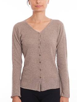 Dalle Piane Cashmere - Cardigan 100% Kaschmir, Made in Italy - Damen; Farbe: Nerz, Größe: M von Dalle Piane Cashmere