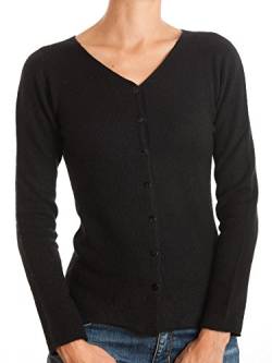 Dalle Piane Cashmere - Cardigan 100% Kaschmir, Made in Italy - Damen; Farbe: Schwarz, Größe: L von Dalle Piane Cashmere