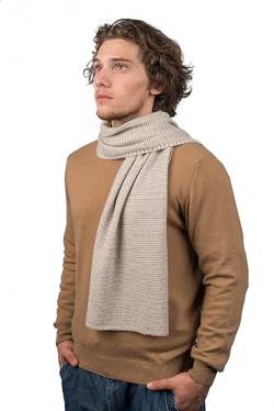 Dalle Piane Cashmere - Gestreifter Schal aus 100% Kaschmir - für Mann, Farbe: Beige, Einheitsgröße von Dalle Piane Cashmere
