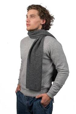 Dalle Piane Cashmere - Gestreifter Schal aus 100% Kaschmir - für Mann, Farbe: Schwarz, Einheitsgröße von Dalle Piane Cashmere