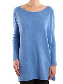 Dalle Piane Cashmere - Maxi Pullover aus Kaschmir-Gemisch - für Damen, Farbe: Hellblau, Einheitsgröße von Dalle Piane Cashmere