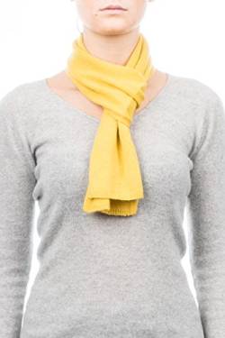 Dalle Piane Cashmere - Mini Schal aus 100% Kaschmir - Made in Italy - für Frau, Farbe: Gelb, Einheitsgröße von Dalle Piane Cashmere