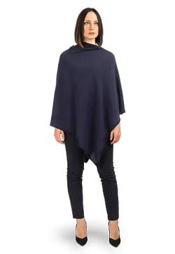 Dalle Piane Cashmere - Poncho aus 100% Kaschmir - Made in Italy - für Frau, Farbe: Blau, Einheitsgröße von Dalle Piane Cashmere