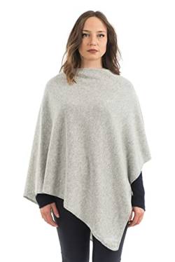 Dalle Piane Cashmere - Poncho aus Kaschmir-Gemisch - Made in Italy - Damen, Farbe: Grau, Einheitsgröße von Dalle Piane Cashmere