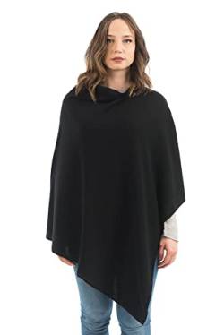 Dalle Piane Cashmere - Poncho aus Kaschmir-Gemisch - Made in Italy - Damen, Farbe: Schwarz, Einheitsgröße von Dalle Piane Cashmere