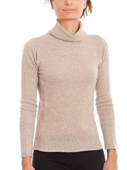 Dalle Piane Cashmere - Rollkragenpullover 100% Kaschmir, Made in Italy - Frau; Farbe: Beige, Größe: L von Dalle Piane Cashmere