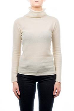 Dalle Piane Cashmere - Rollkragenpullover 100% Kaschmir, Made in Italy - Frau; Farbe: Creme, Größe: M von Dalle Piane Cashmere