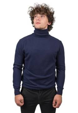 Dalle Piane Cashmere - Rollkragenpullover aus gemischtem Kaschmir, Made in Italy - Herren, Farbe: Blau, Größe: 3XL von Dalle Piane Cashmere